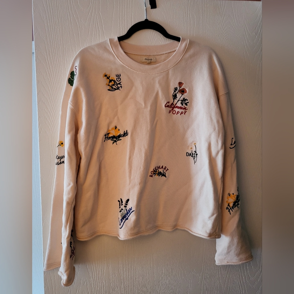 RARE Madewell Botanical Bell Sleeve Crewneck